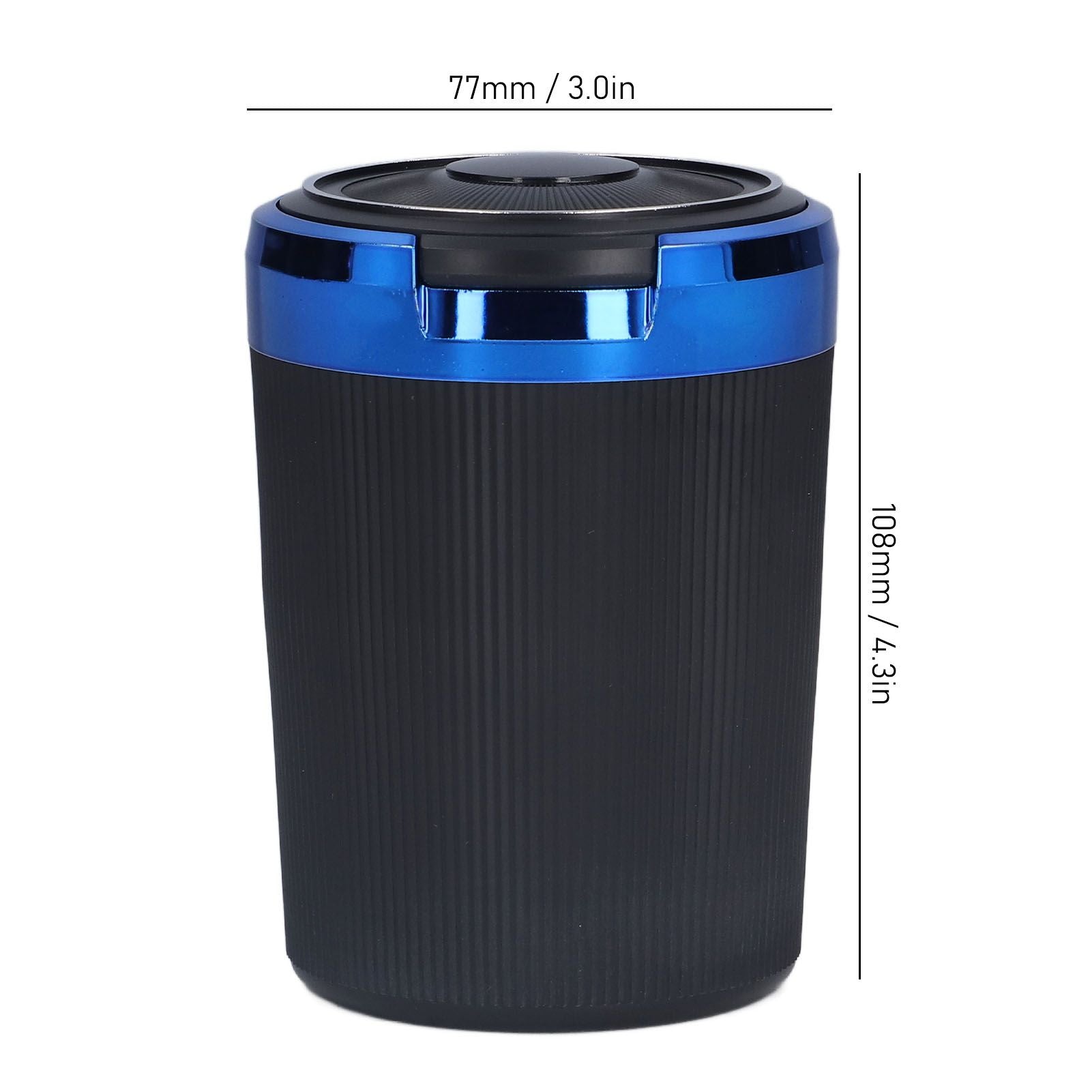 3W Luminous Car Ashtray with LED Light Lid Fireproof Smokeless Cigarette Ashtray for Home OfficeBlue V1294-YM0523-3117210210911