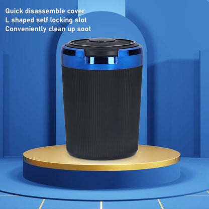 3W Luminous Car Ashtray with LED Light Lid Fireproof Smokeless Cigarette Ashtray for Home OfficeBlue V1294-YM0523-3117210210911