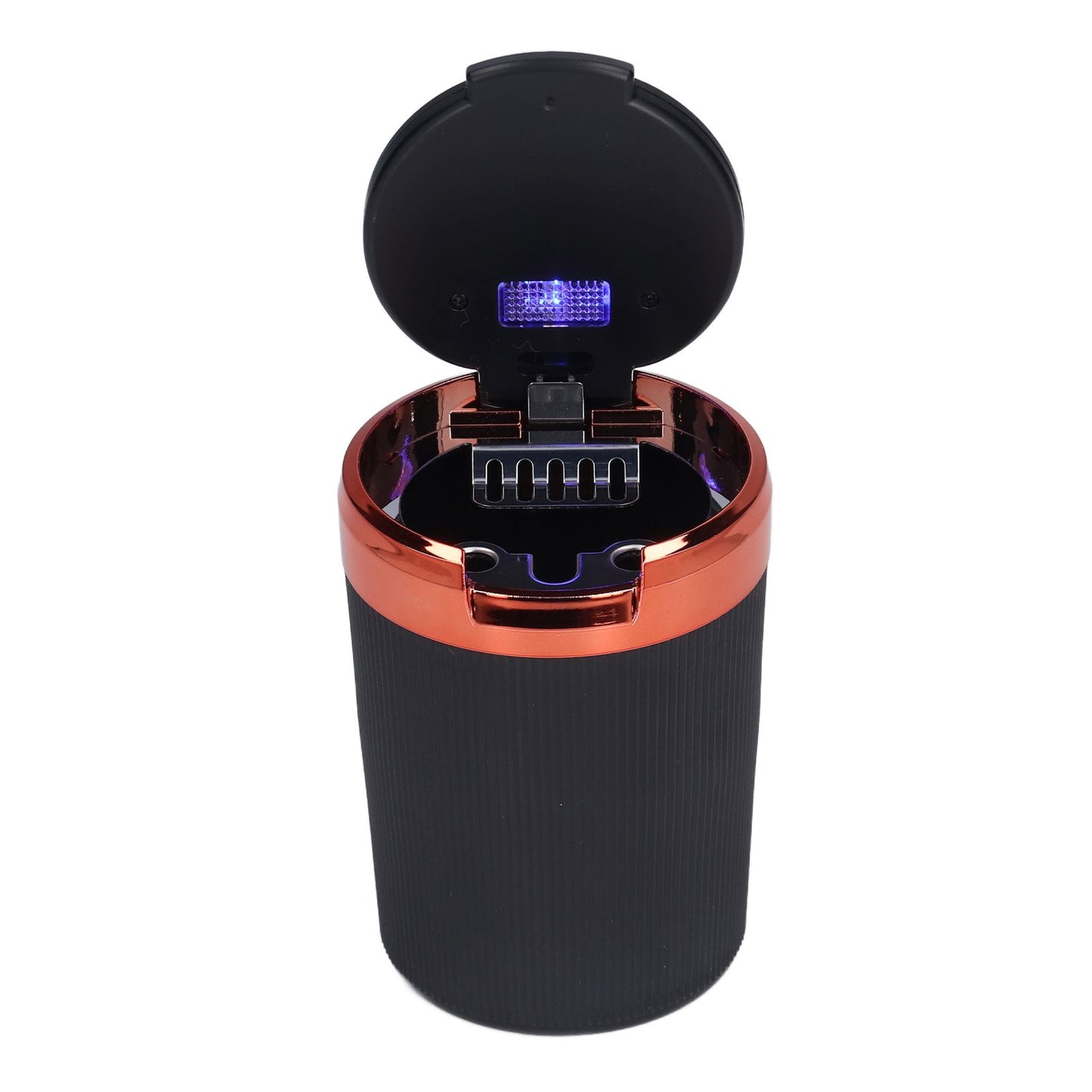 3W Luminous Car Ashtray with LED Light Lid Fireproof Smokeless Cigarette Ashtray for Home OfficeOrange V1294-YM0523-3117210210912