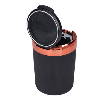 3W Luminous Car Ashtray with LED Light Lid Fireproof Smokeless Cigarette Ashtray for Home OfficeOrange V1294-YM0523-3117210210912
