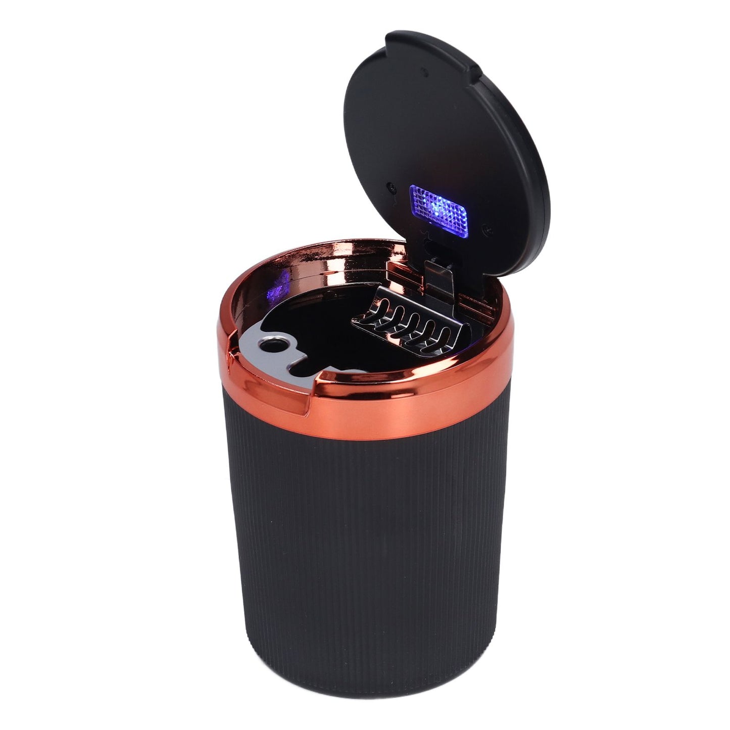 3W Luminous Car Ashtray with LED Light Lid Fireproof Smokeless Cigarette Ashtray for Home OfficeOrange V1294-YM0523-3117210210912