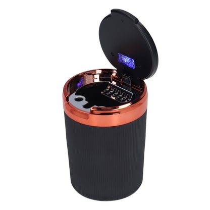 3W Luminous Car Ashtray with LED Light Lid Fireproof Smokeless Cigarette Ashtray for Home OfficeOrange V1294-YM0523-3117210210912