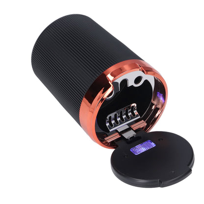 3W Luminous Car Ashtray with LED Light Lid Fireproof Smokeless Cigarette Ashtray for Home OfficeOrange V1294-YM0523-3117210210912