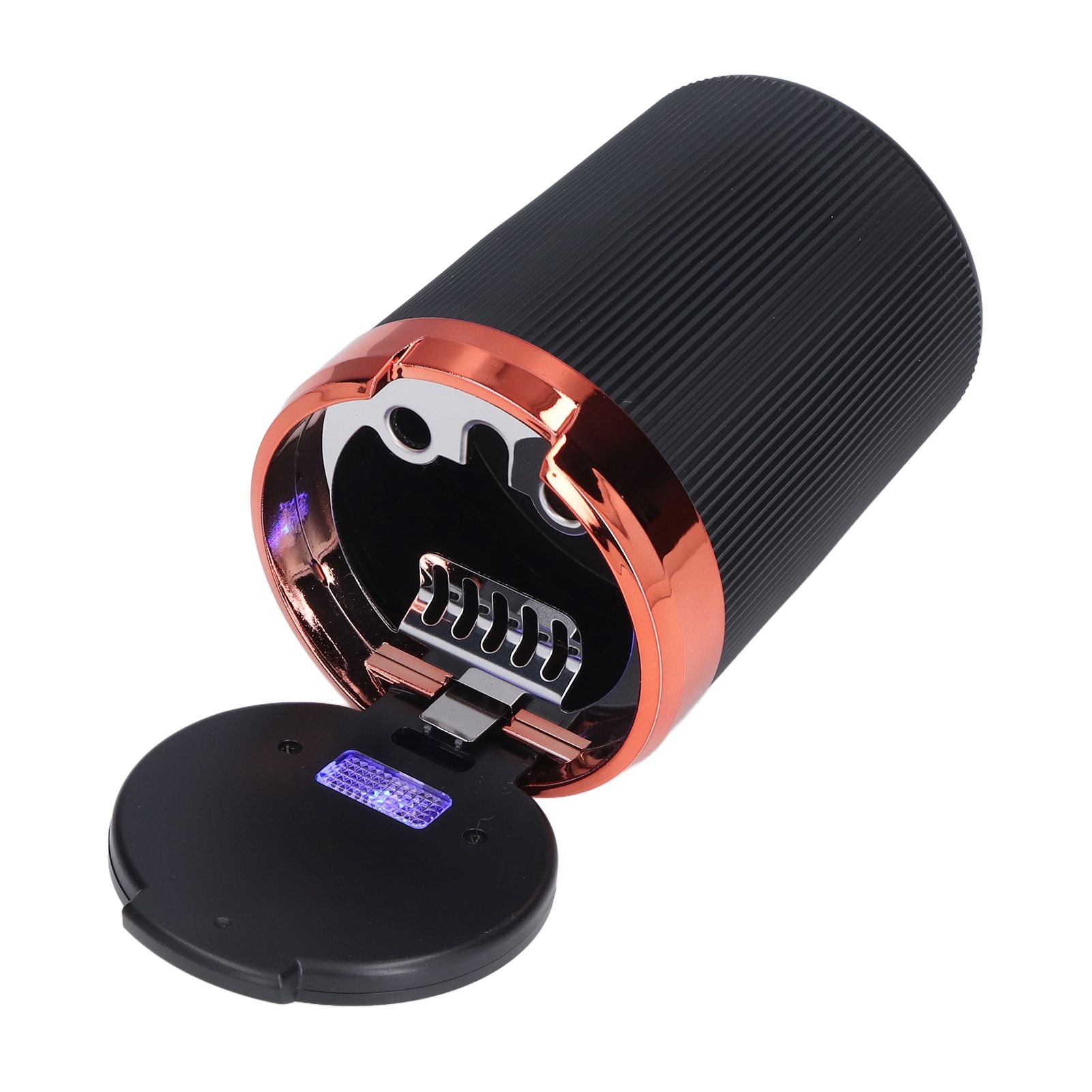 3W Luminous Car Ashtray with LED Light Lid Fireproof Smokeless Cigarette Ashtray for Home OfficeOrange V1294-YM0523-3117210210912