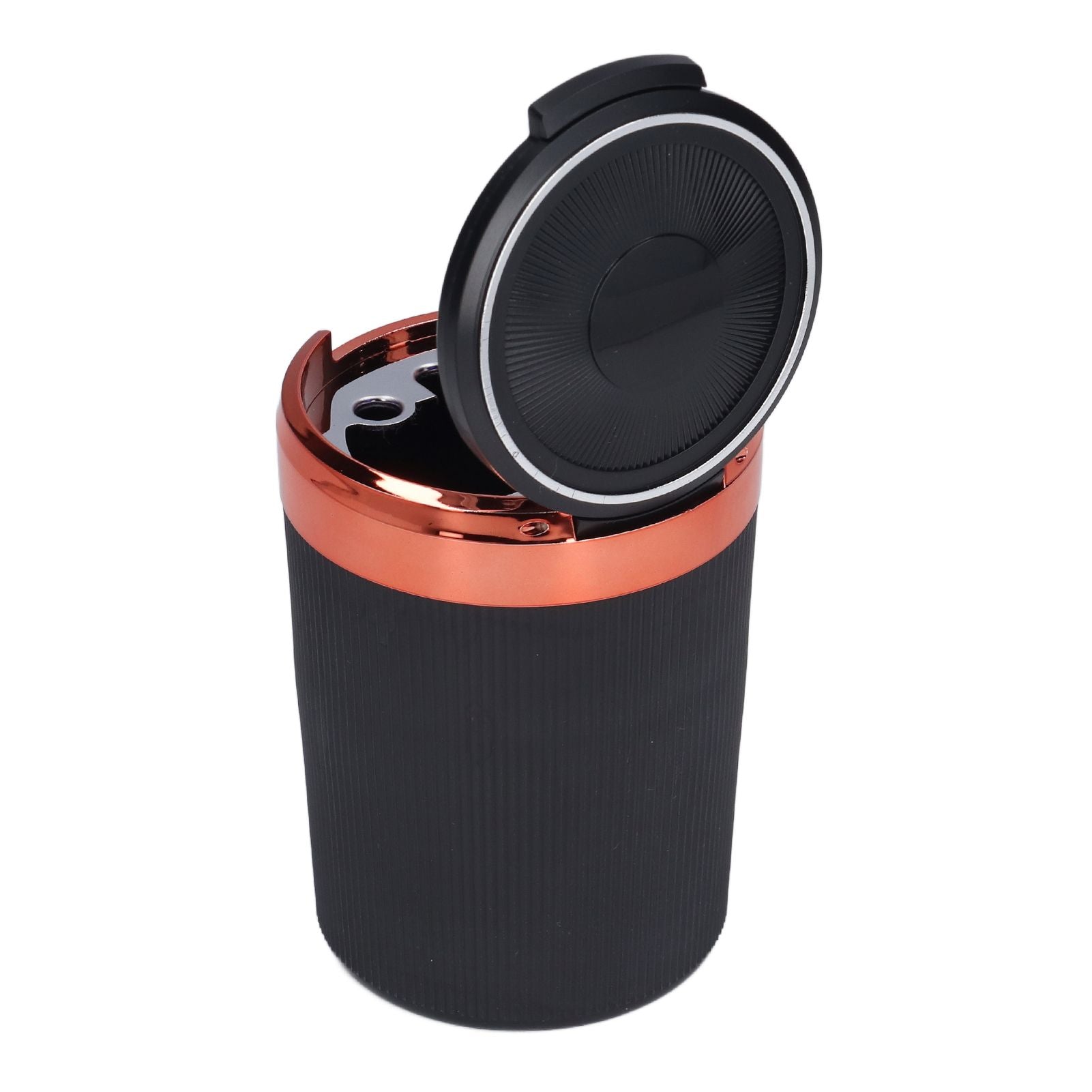 3W Luminous Car Ashtray with LED Light Lid Fireproof Smokeless Cigarette Ashtray for Home OfficeOrange V1294-YM0523-3117210210912