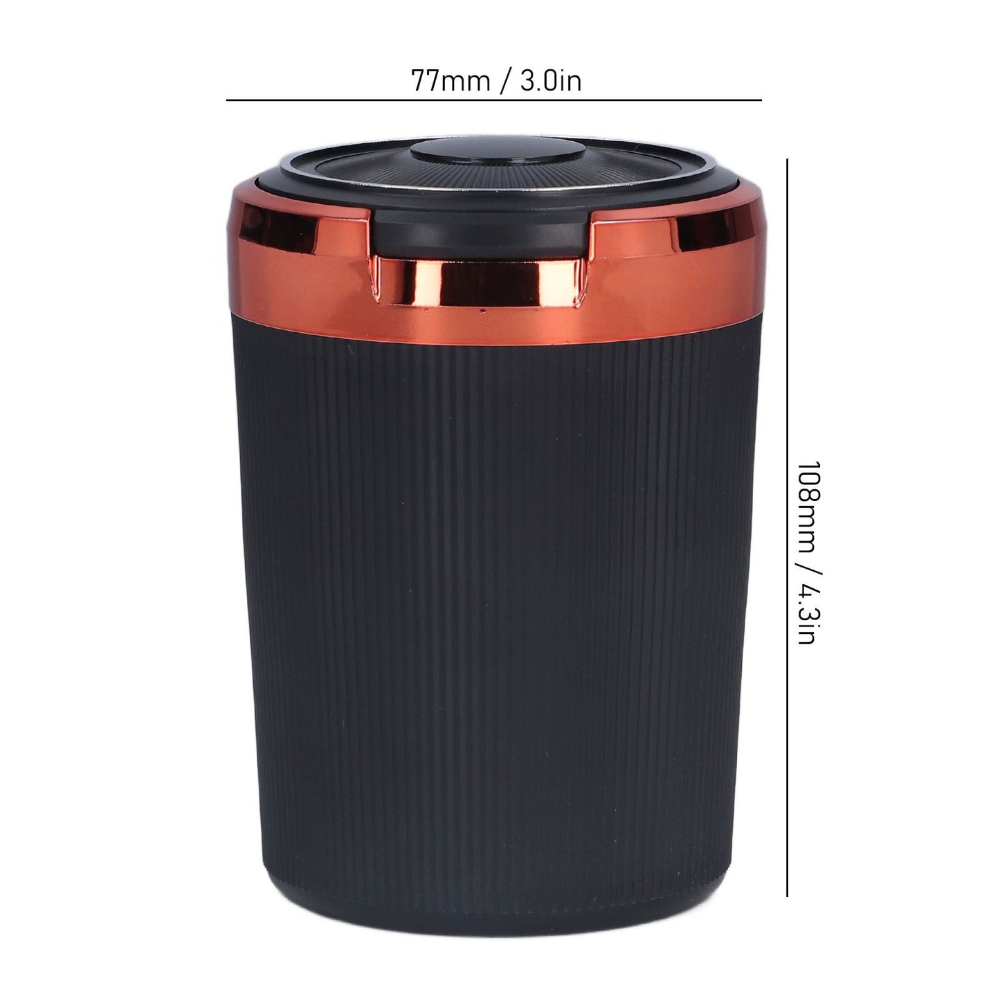 3W Luminous Car Ashtray with LED Light Lid Fireproof Smokeless Cigarette Ashtray for Home OfficeOrange V1294-YM0523-3117210210912