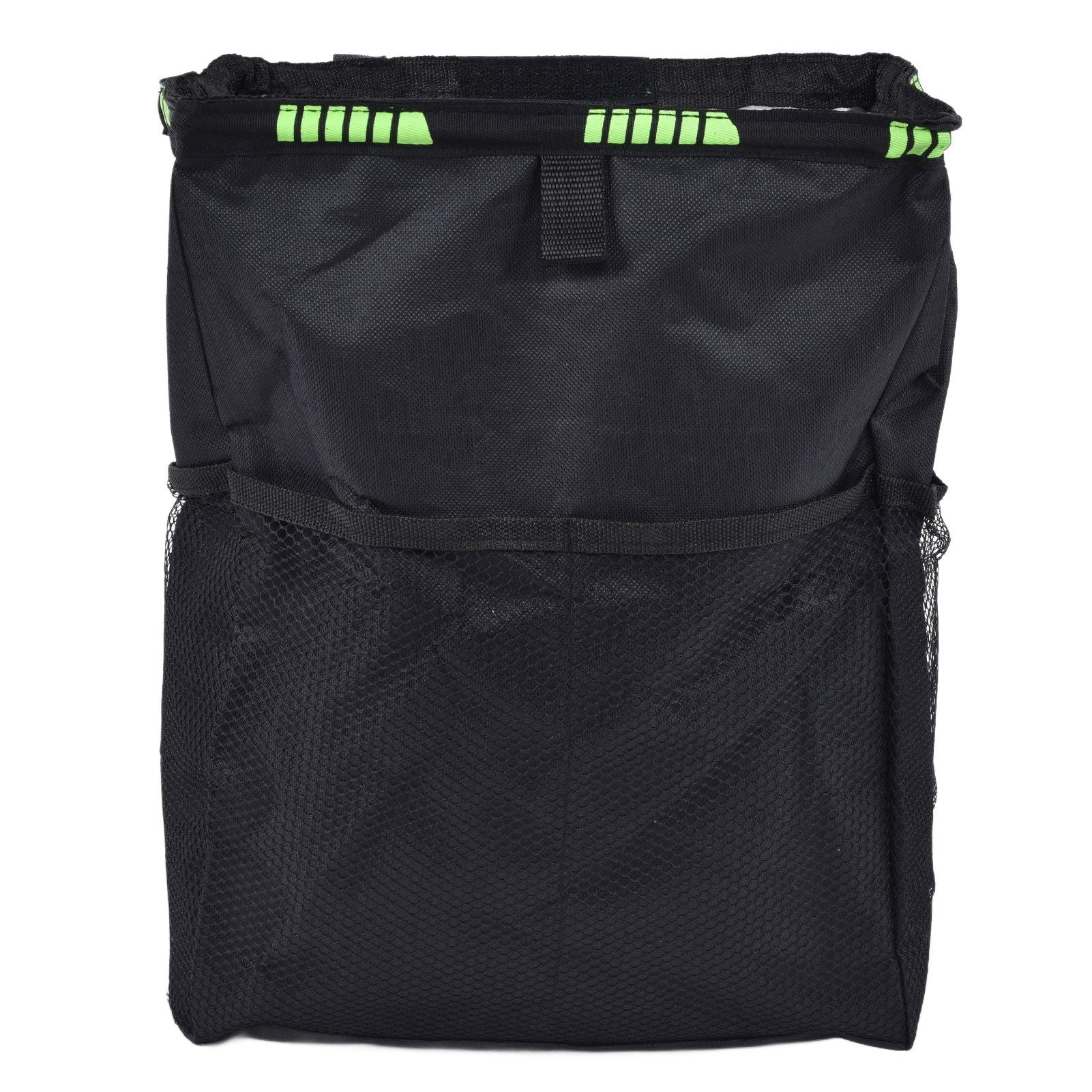 Car Garbage Storage Bag Waterproof Foldable Oxford Fabric Auto Litter Bin with Lid and Pockets Black V1294-YM0523-3117210211711