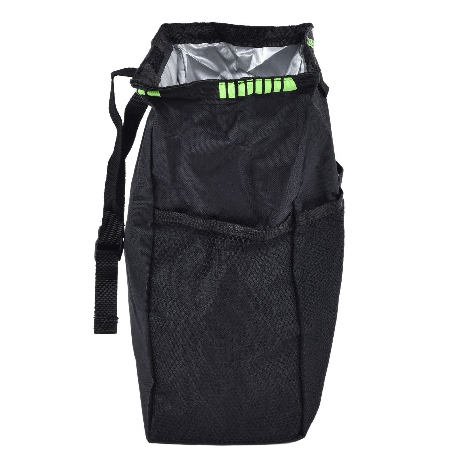 Car Garbage Storage Bag Waterproof Foldable Oxford Fabric Auto Litter Bin with Lid and Pockets Black V1294-YM0523-3117210211711