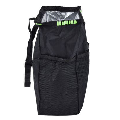 Car Garbage Storage Bag Waterproof Foldable Oxford Fabric Auto Litter Bin with Lid and Pockets Black V1294-YM0523-3117210211711