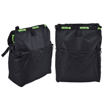 Car Garbage Storage Bag Waterproof Foldable Oxford Fabric Auto Litter Bin with Lid and Pockets Black V1294-YM0523-3117210211711