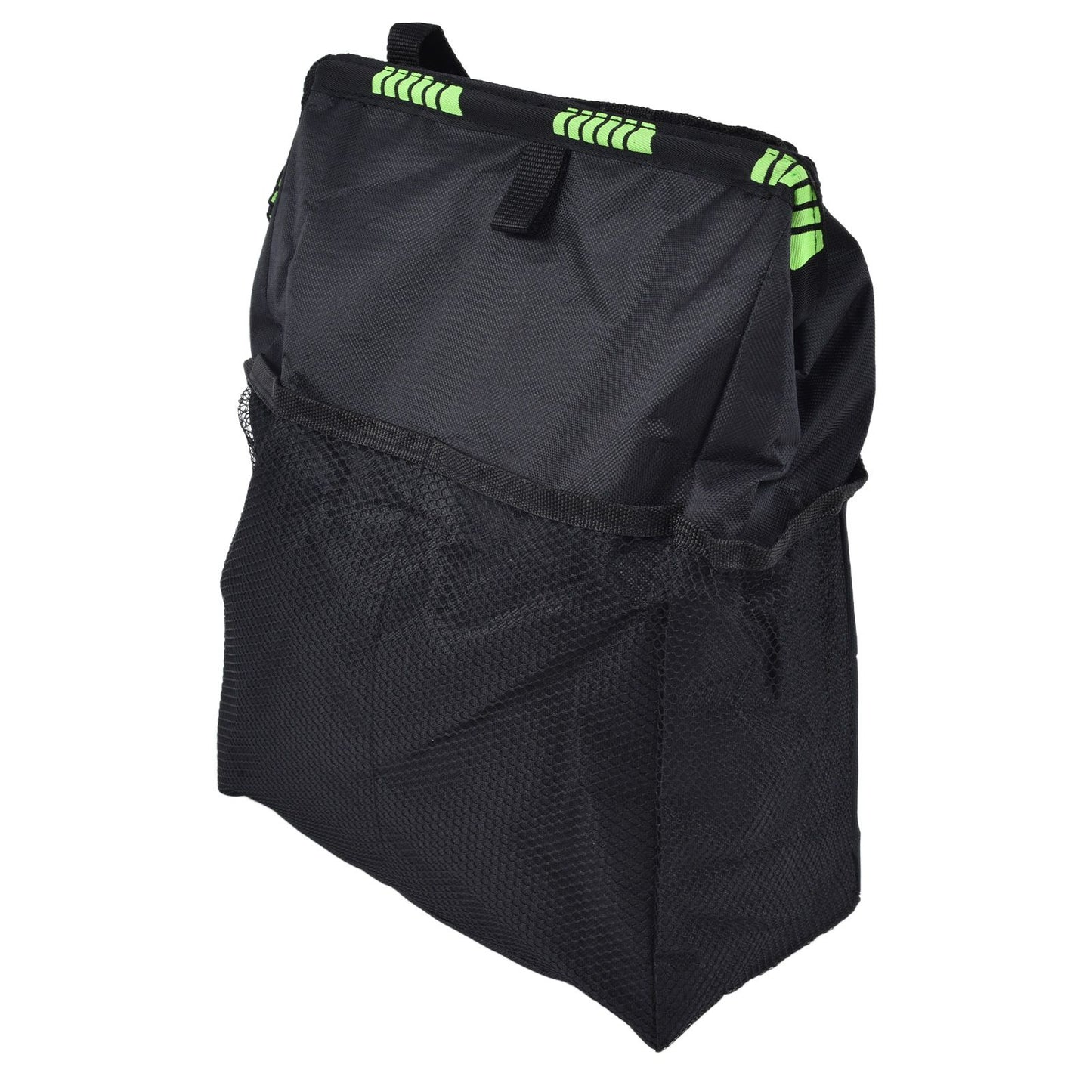 Car Garbage Storage Bag Waterproof Foldable Oxford Fabric Auto Litter Bin with Lid and Pockets Black V1294-YM0523-3117210211711