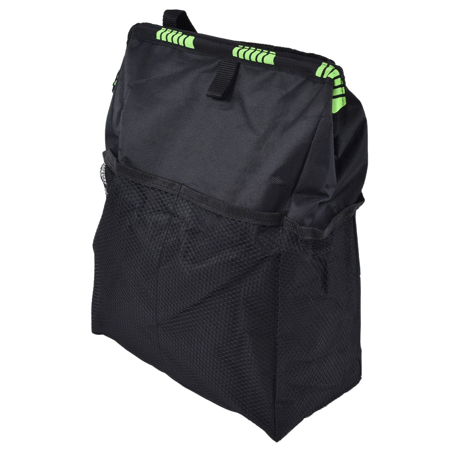Car Garbage Storage Bag Waterproof Foldable Oxford Fabric Auto Litter Bin with Lid and Pockets Black V1294-YM0523-3117210211711