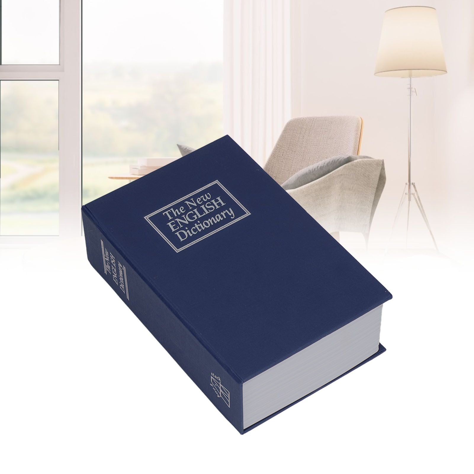 Safe Box Simulation Book Shape Decorative Storage Money Case for Bedroom Living Room OfficeBlue V1294-YM0523-3117210212612