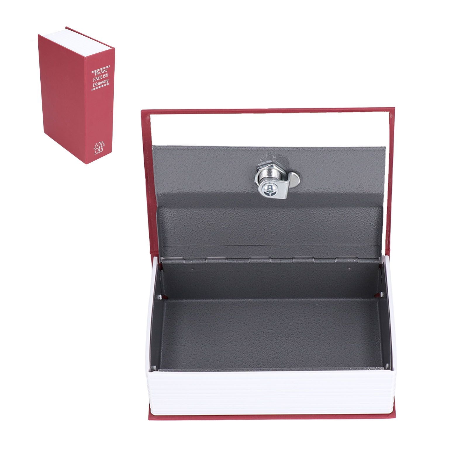 Safe Box Simulation Book Shape Decorative Storage Money Case for Bedroom Living Room OfficeRed V1294-YM0523-3117210212613