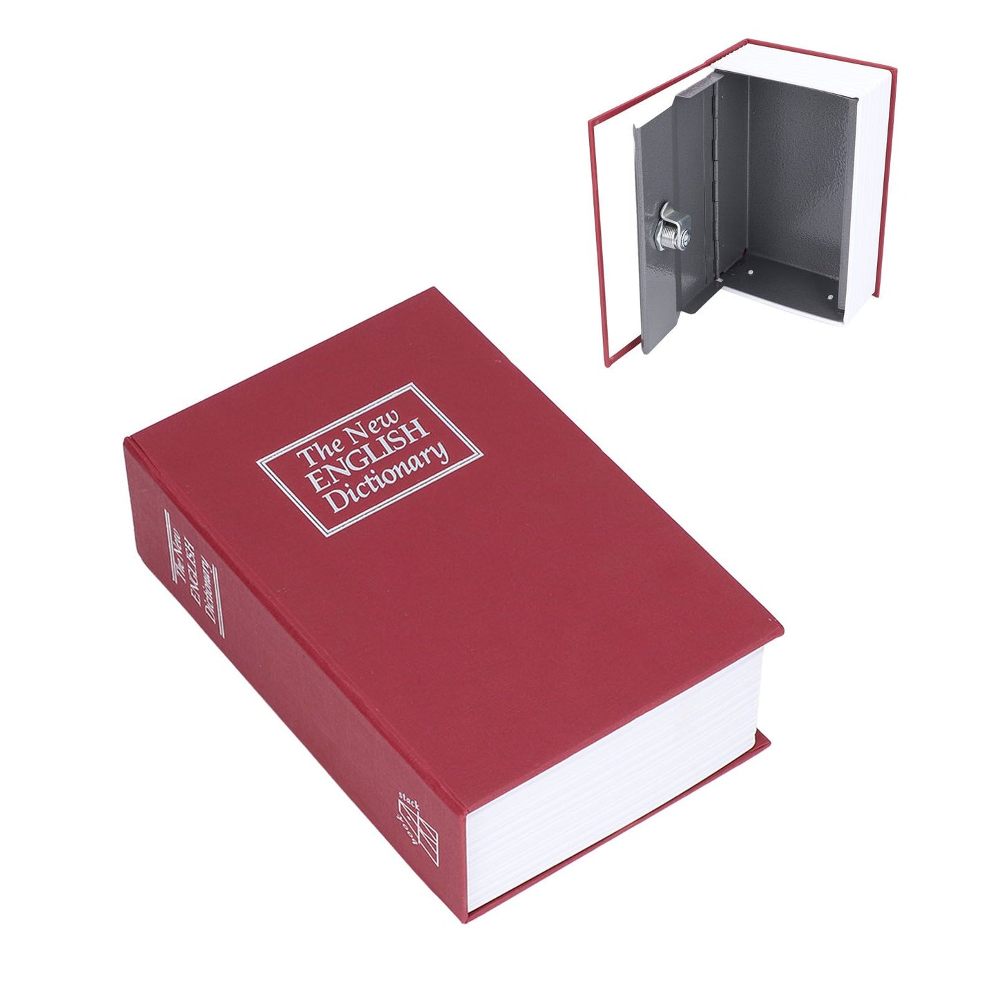 Safe Box Simulation Book Shape Decorative Storage Money Case for Bedroom Living Room OfficeRed V1294-YM0523-3117210212613