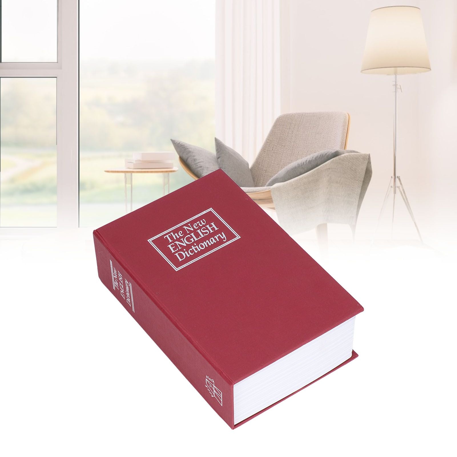Safe Box Simulation Book Shape Decorative Storage Money Case for Bedroom Living Room OfficeRed V1294-YM0523-3117210212613