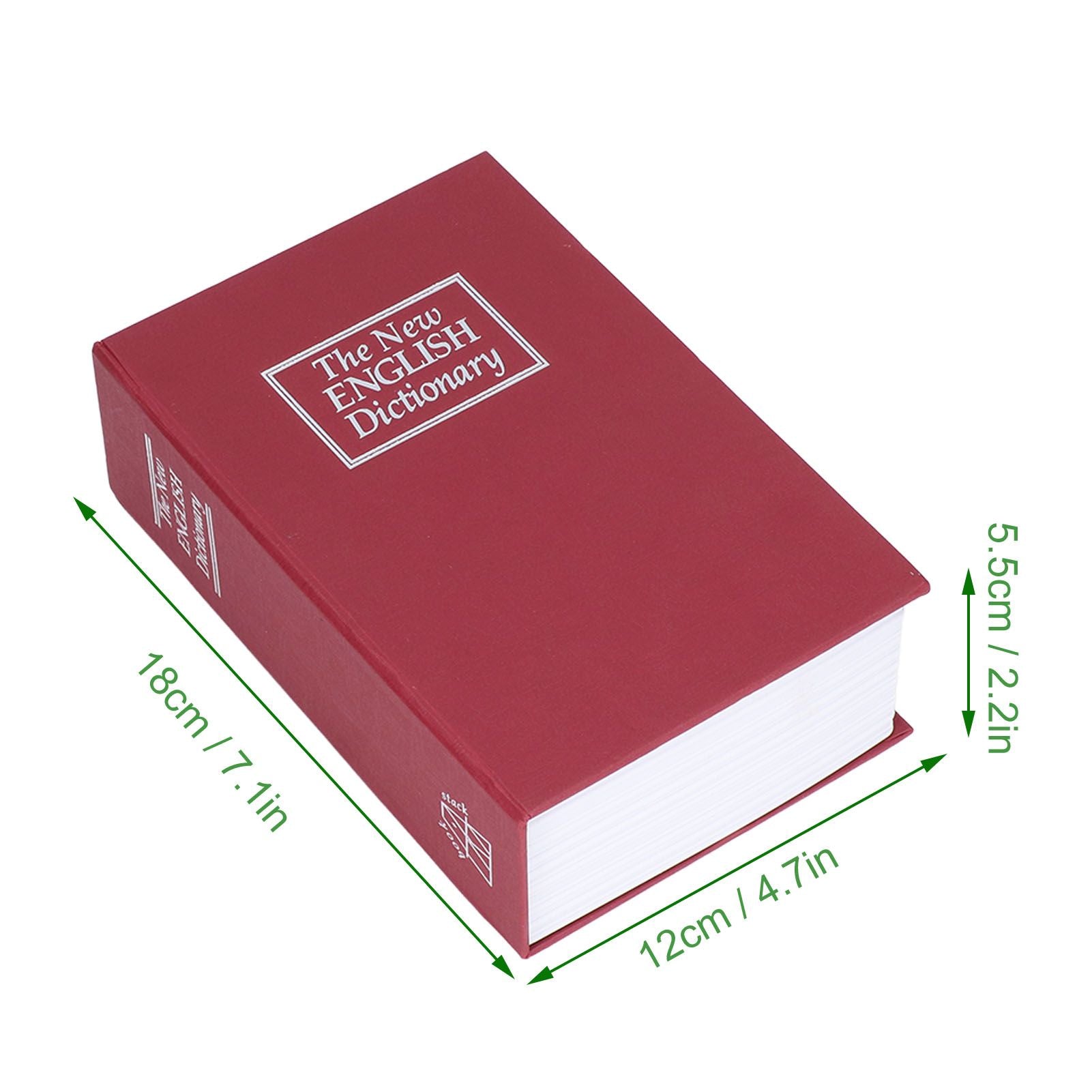 Safe Box Simulation Book Shape Decorative Storage Money Case for Bedroom Living Room OfficeRed V1294-YM0523-3117210212613