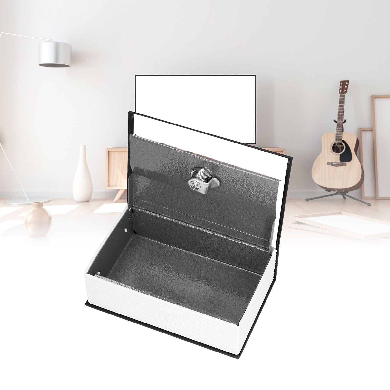 Safe Box Simulation Book Shape Decorative Storage Money Case for Bedroom Living Room OfficeBlack V1294-YM0523-3117210212614