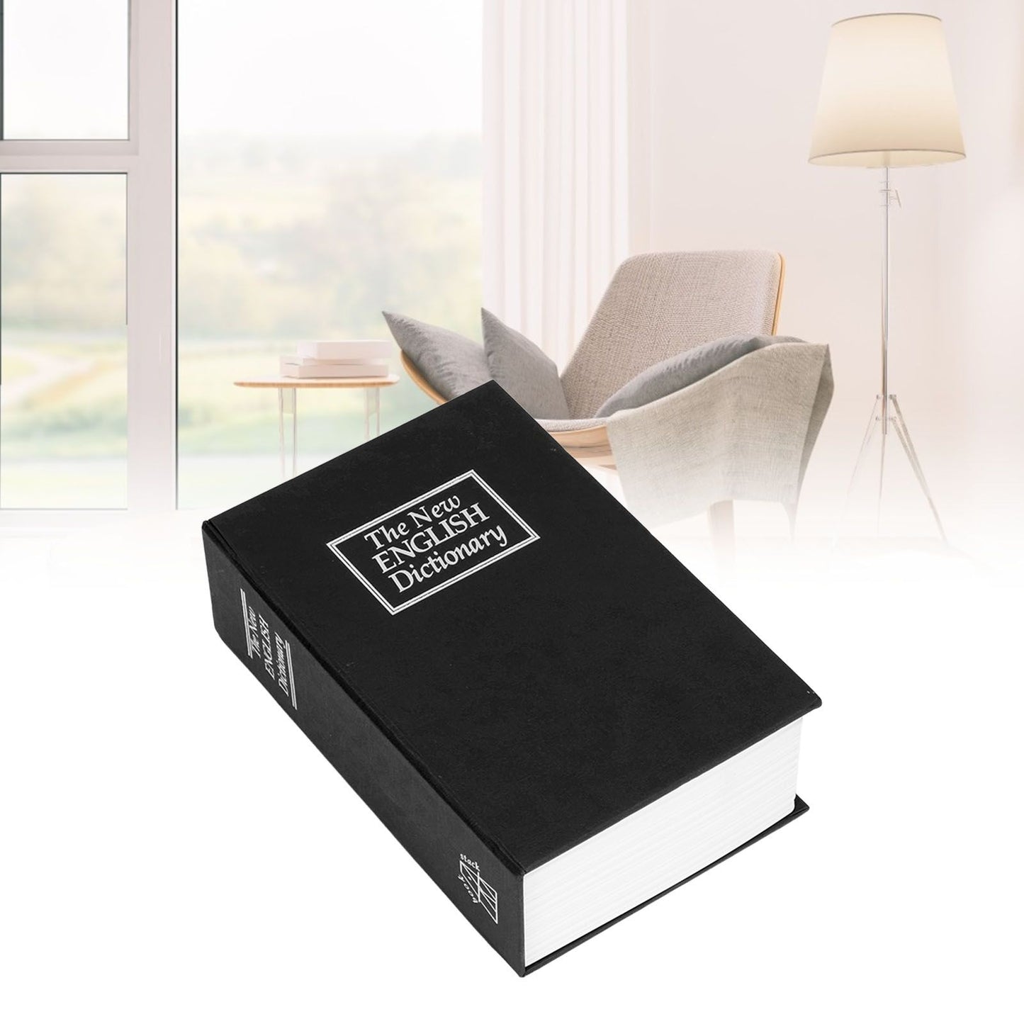 Safe Box Simulation Book Shape Decorative Storage Money Case for Bedroom Living Room OfficeBlack V1294-YM0523-3117210212614