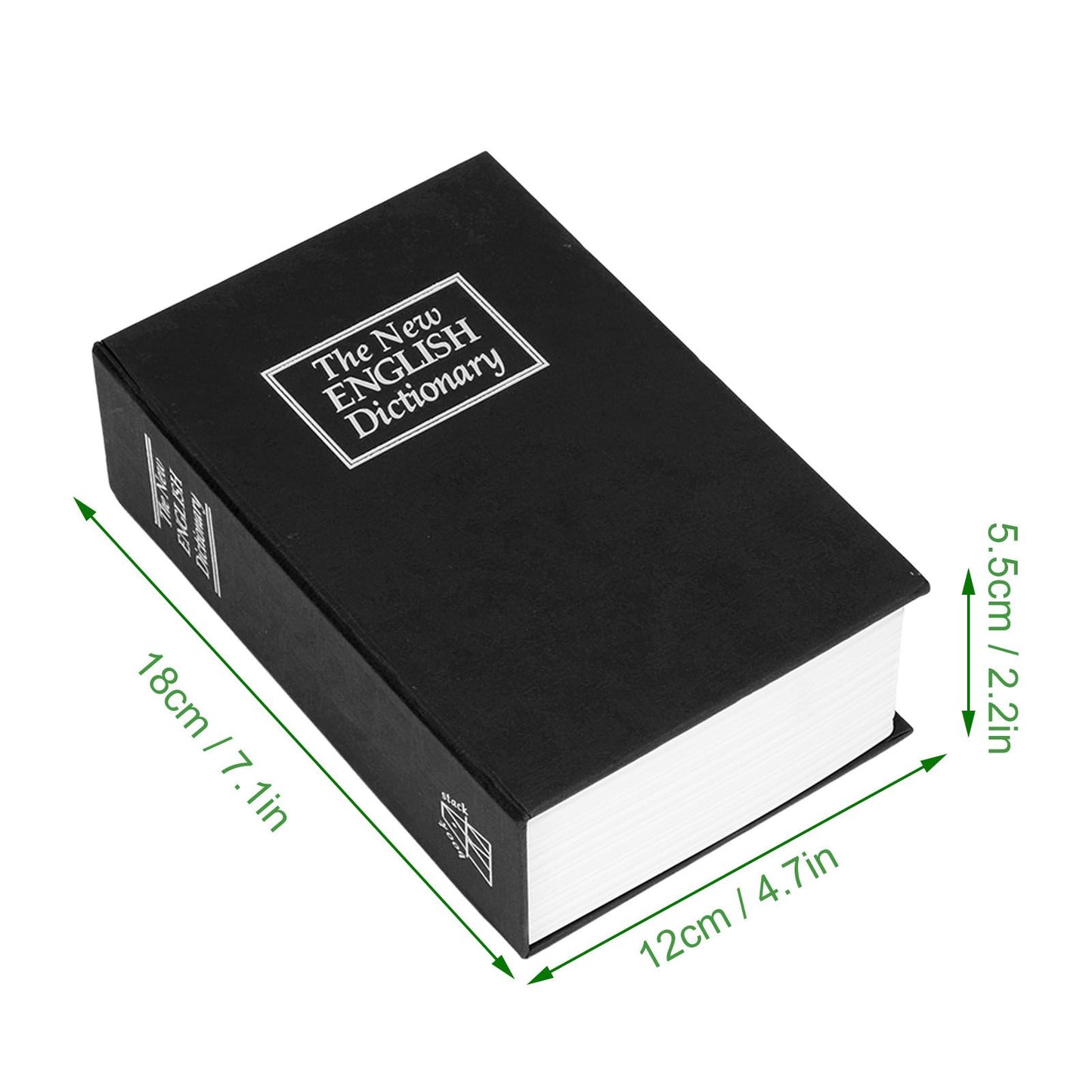Safe Box Simulation Book Shape Decorative Storage Money Case for Bedroom Living Room OfficeBlack V1294-YM0523-3117210212614