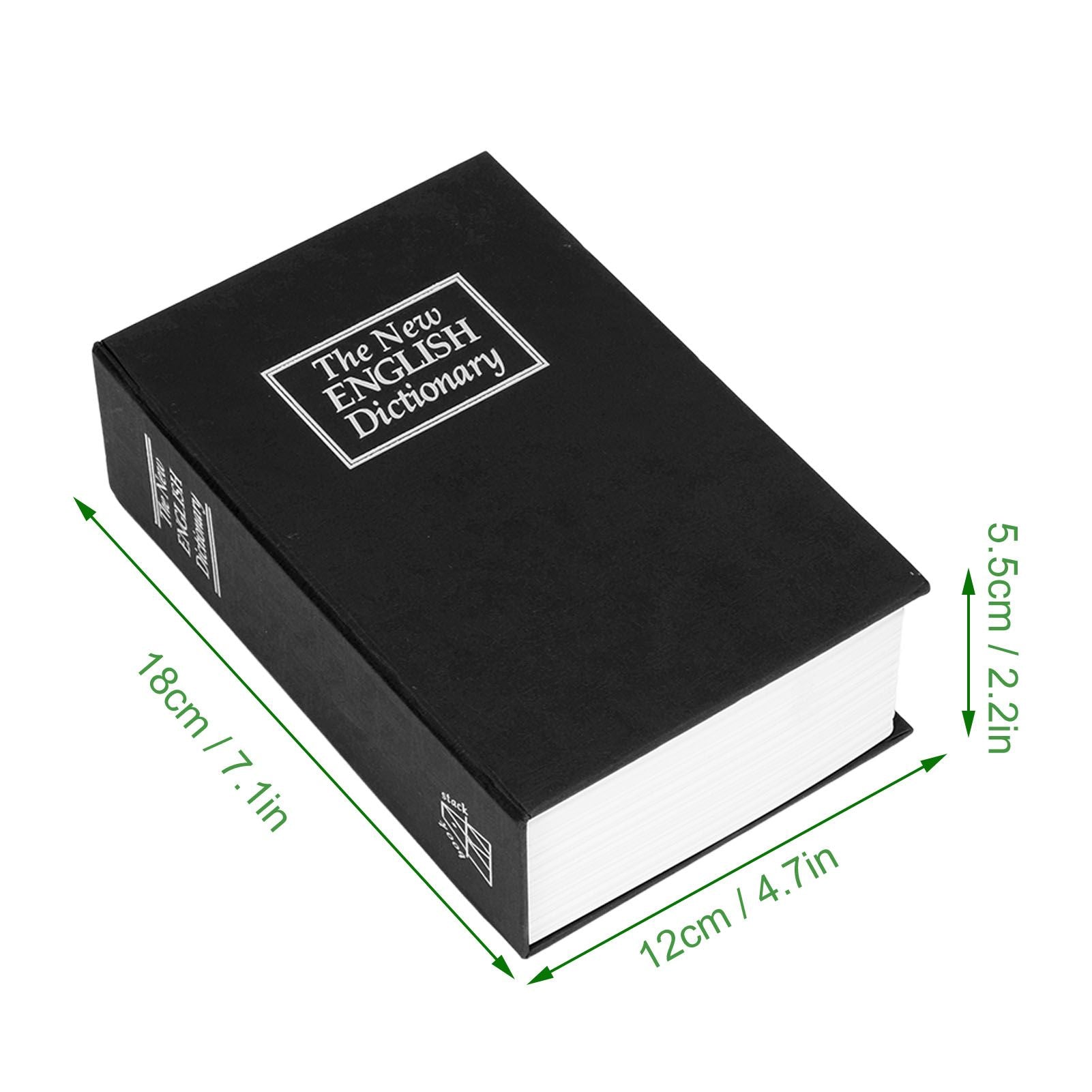 Safe Box Simulation Book Shape Decorative Storage Money Case for Bedroom Living Room OfficeBlack V1294-YM0523-3117210212614