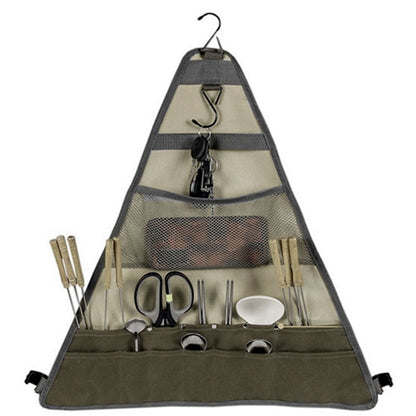 Outdoor Tableware Storage Bag Foldable Oxford Flatware Organizer Hanging Bag for Barbecue Picnic V1294-YM0523-3117210212911