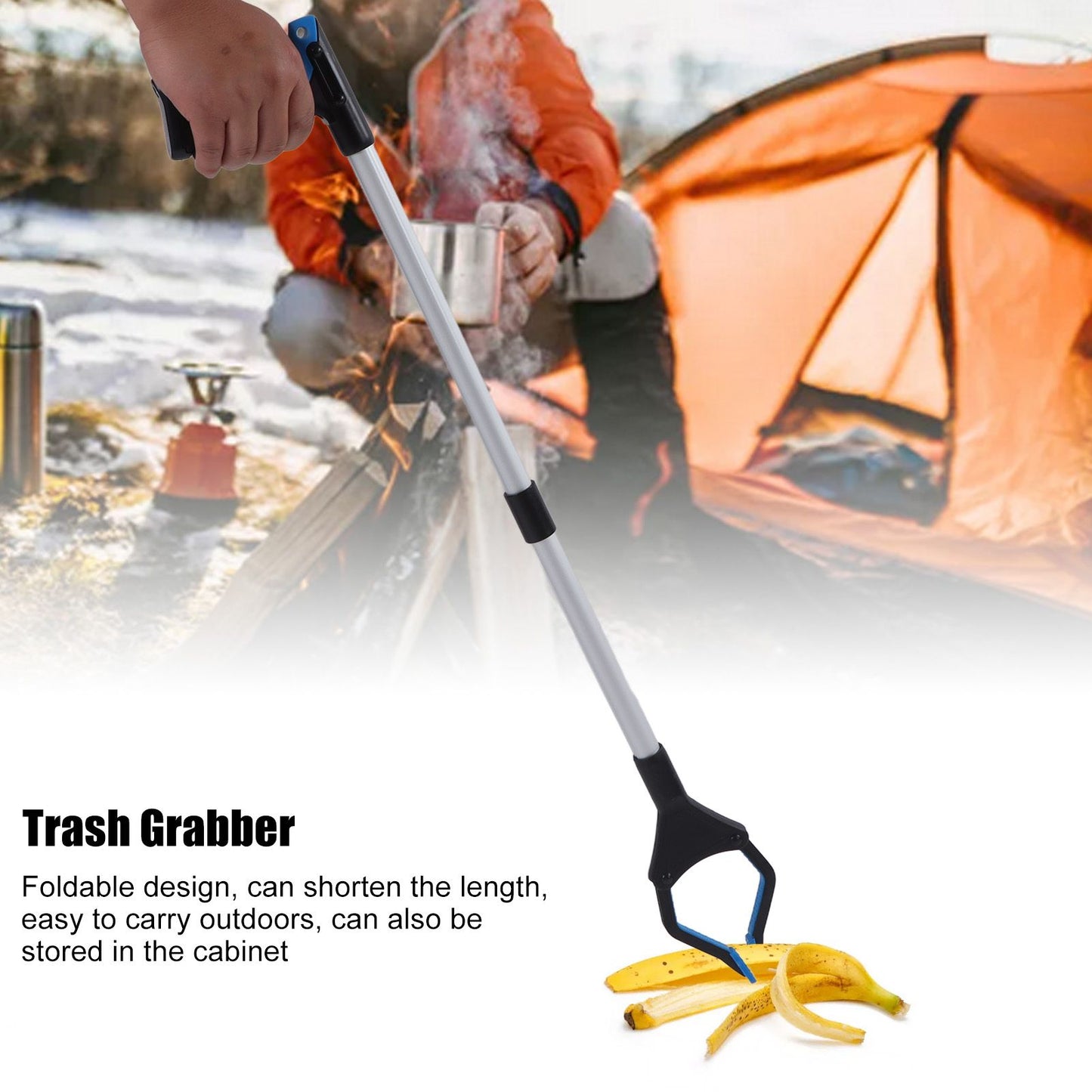 Trash Grabber Aluminum Alloy ABS Material Folding Design Lightweight Portable Blue Black Labor Saving Picker V1294-YM0523-3117210245111