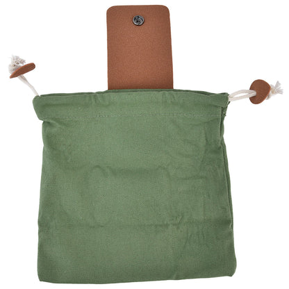 Fruit Picking Bag Waist Hanging Canvas Material PU Style Folded Save Space Belt Foraging BagMilitary Green V1294-YM0523-3117210248313