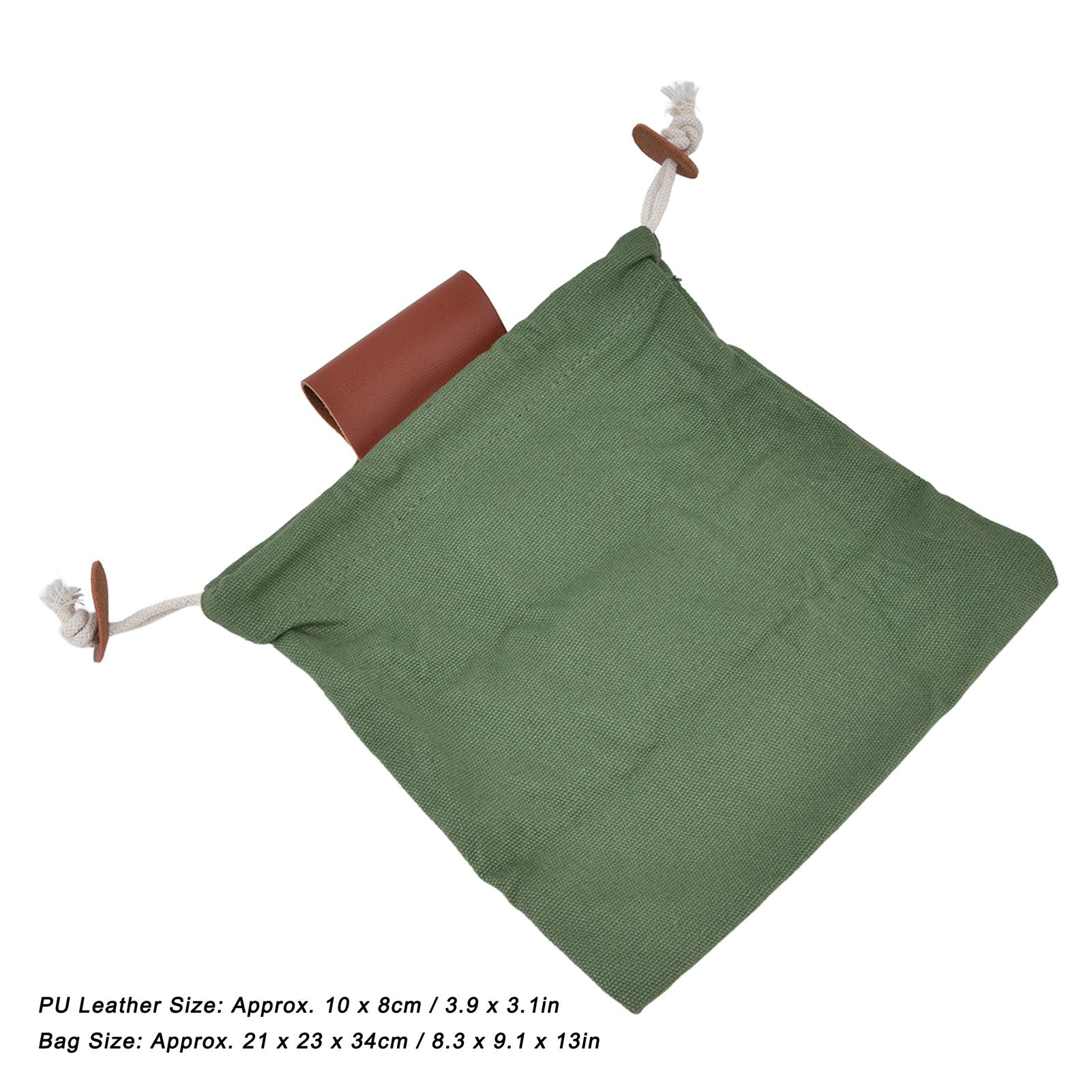 Fruit Picking Bag Waist Hanging Canvas Material PU Style Folded Save Space Belt Foraging BagMilitary Green V1294-YM0523-3117210248313