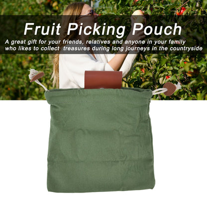 Fruit Picking Bag Waist Hanging Canvas Material PU Style Folded Save Space Belt Foraging BagMilitary Green V1294-YM0523-3117210248313