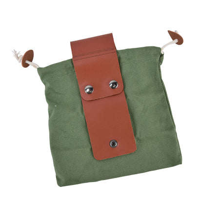 Fruit Picking Bag Waist Hanging Canvas Material PU Style Folded Save Space Belt Foraging BagMilitary Green V1294-YM0523-3117210248313