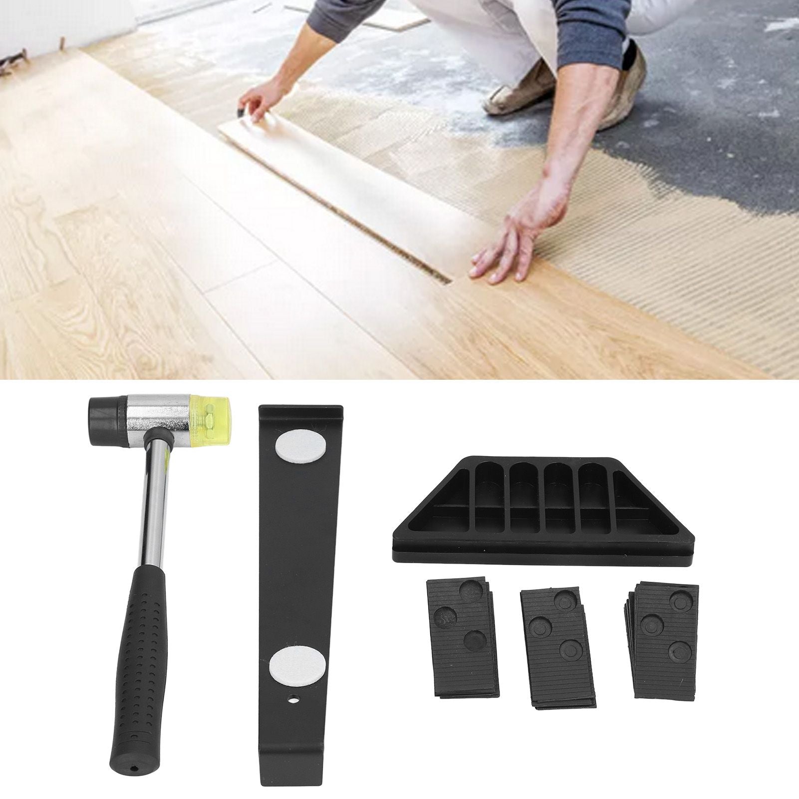 DIY Home Wood Flooring Laminate Installation Kit Wooden Floor Fitting Tool with Spacers V1294-YM0523-3117210248411