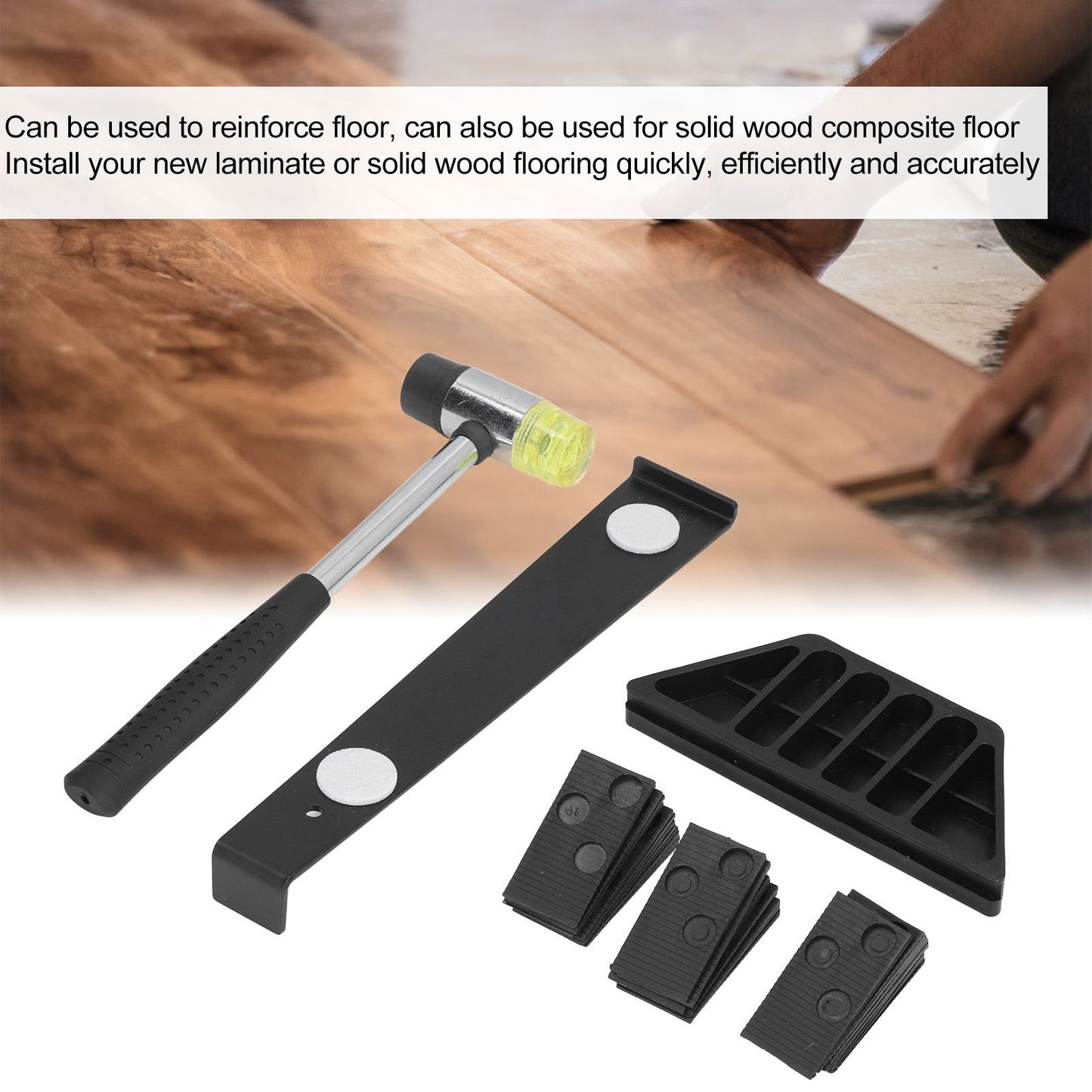 DIY Home Wood Flooring Laminate Installation Kit Wooden Floor Fitting Tool with Spacers V1294-YM0523-3117210248411
