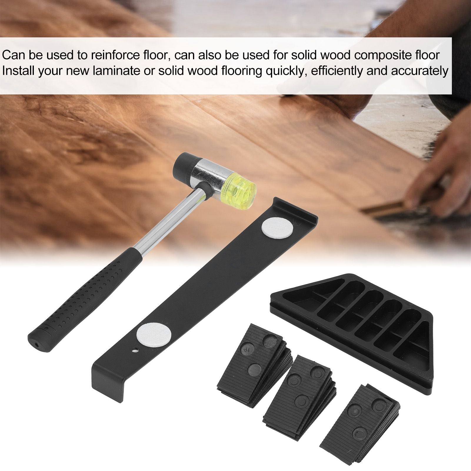 DIY Home Wood Flooring Laminate Installation Kit Wooden Floor Fitting Tool with Spacers V1294-YM0523-3117210248411