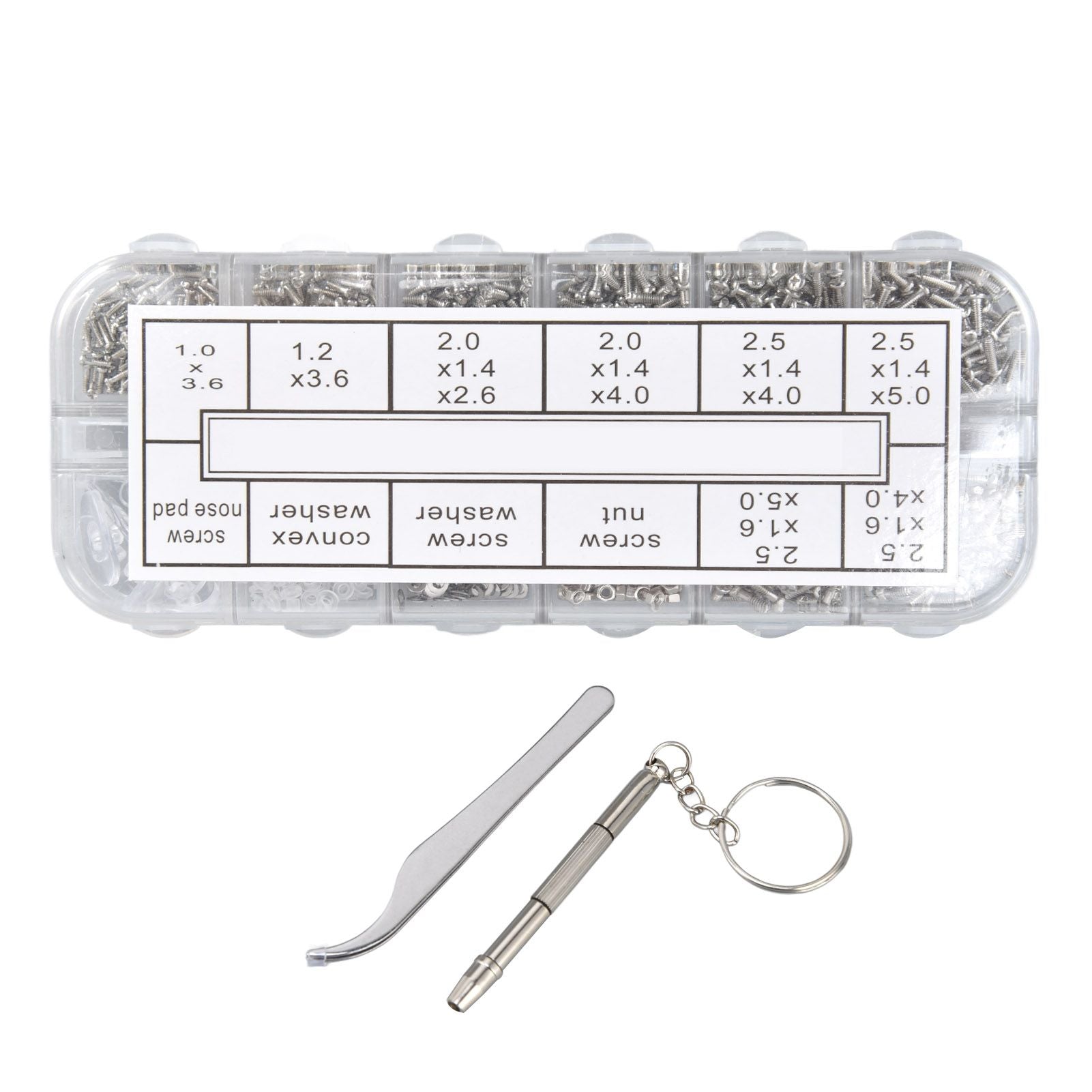 Glasses Repair Kit Eyeglass Screws Set with Nut Screwdriver Tweezer for Cellphone Tablet Watch Clock Glasses V1294-YM0523-3117210251911