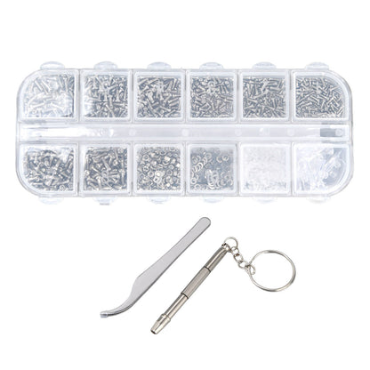 Glasses Repair Kit Eyeglass Screws Set with Nut Screwdriver Tweezer for Cellphone Tablet Watch Clock Glasses V1294-YM0523-3117210251911