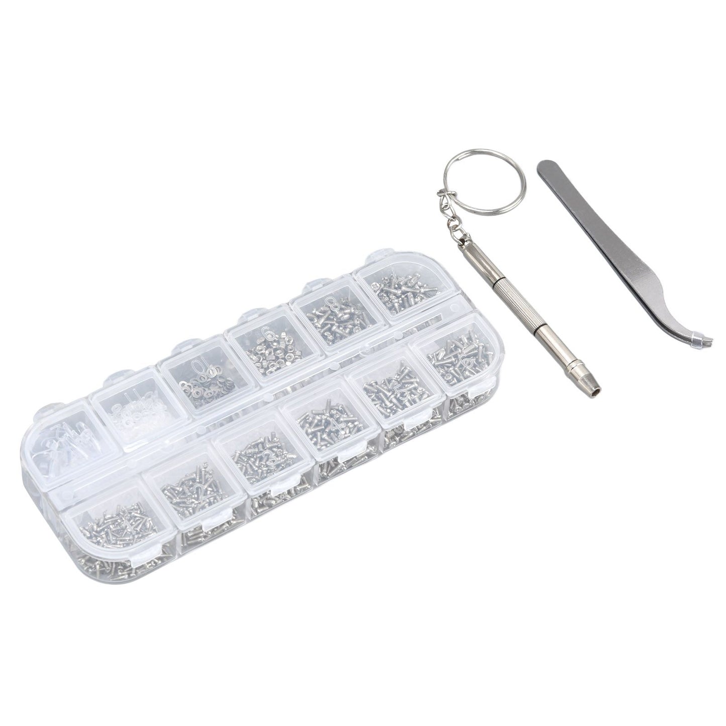 Glasses Repair Kit Eyeglass Screws Set with Nut Screwdriver Tweezer for Cellphone Tablet Watch Clock Glasses V1294-YM0523-3117210251911