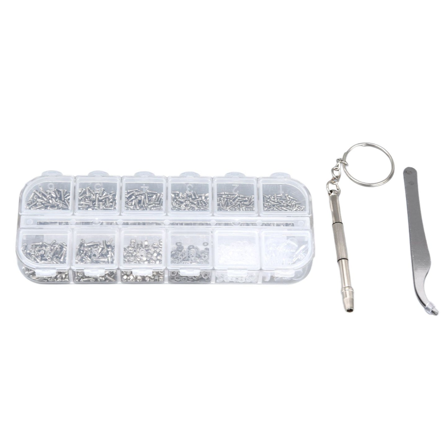 Glasses Repair Kit Eyeglass Screws Set with Nut Screwdriver Tweezer for Cellphone Tablet Watch Clock Glasses V1294-YM0523-3117210251911