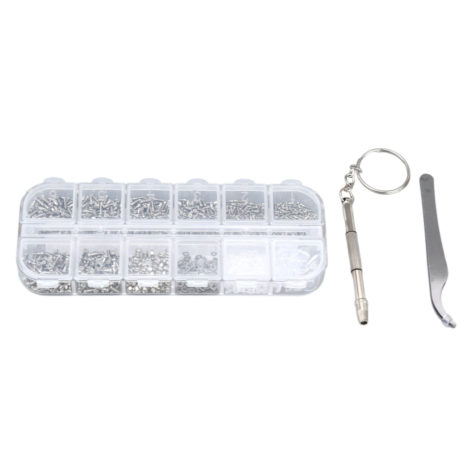 Glasses Repair Kit Eyeglass Screws Set with Nut Screwdriver Tweezer for Cellphone Tablet Watch Clock Glasses V1294-YM0523-3117210251911