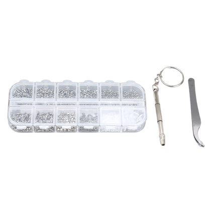 Glasses Repair Kit Eyeglass Screws Set with Nut Screwdriver Tweezer for Cellphone Tablet Watch Clock Glasses V1294-YM0523-3117210251911