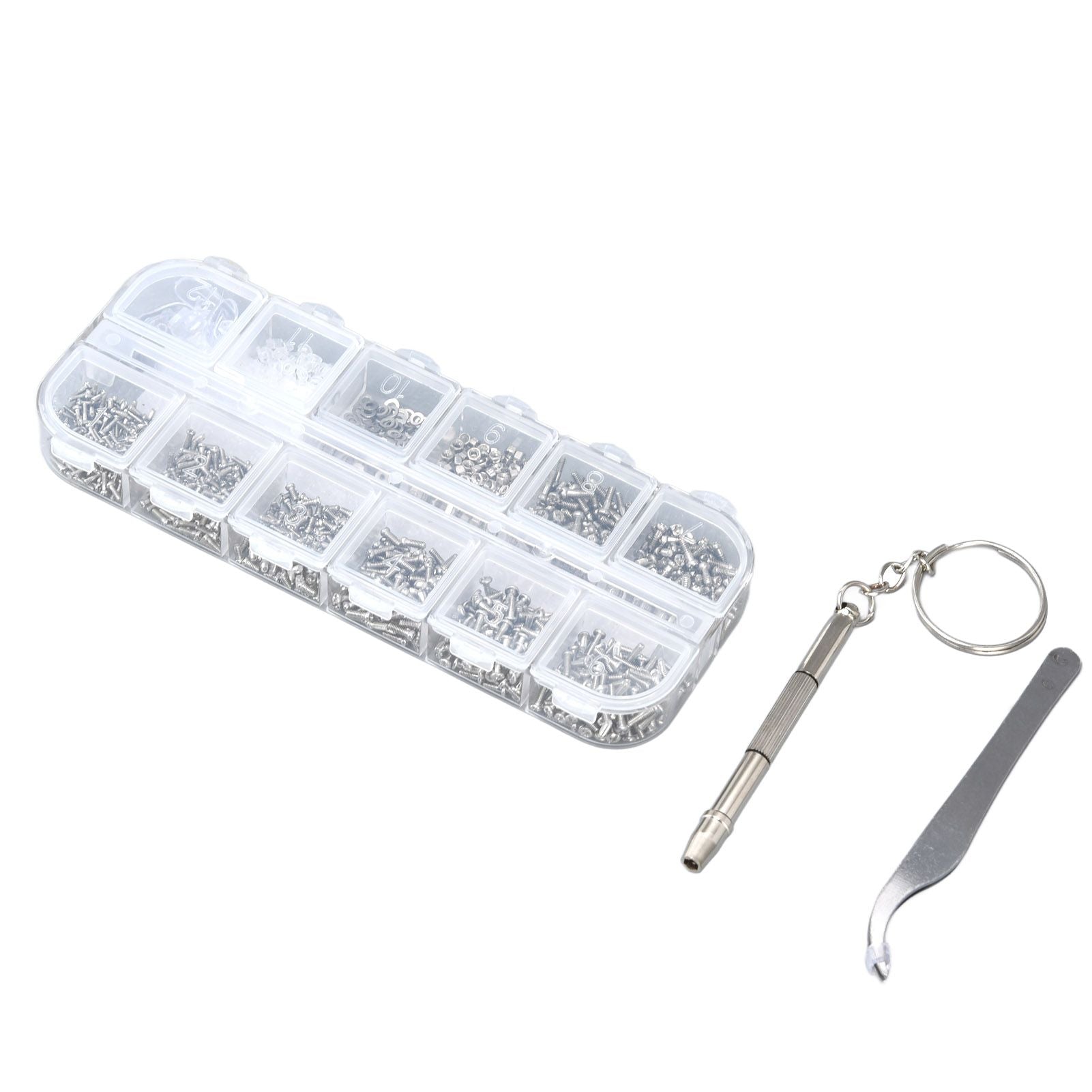 Glasses Repair Kit Eyeglass Screws Set with Nut Screwdriver Tweezer for Cellphone Tablet Watch Clock Glasses V1294-YM0523-3117210251911