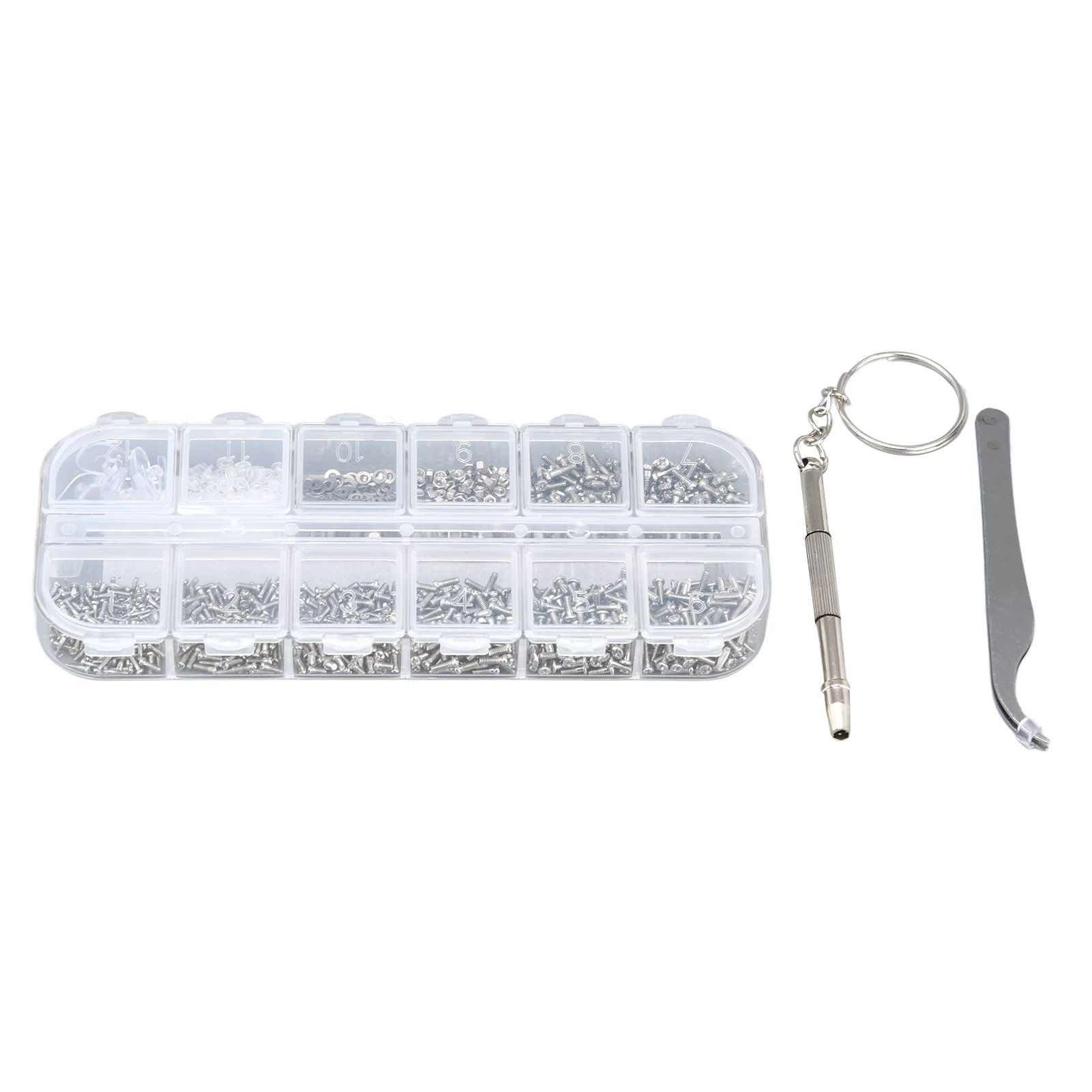 Glasses Repair Kit Eyeglass Screws Set with Nut Screwdriver Tweezer for Cellphone Tablet Watch Clock Glasses V1294-YM0523-3117210251911