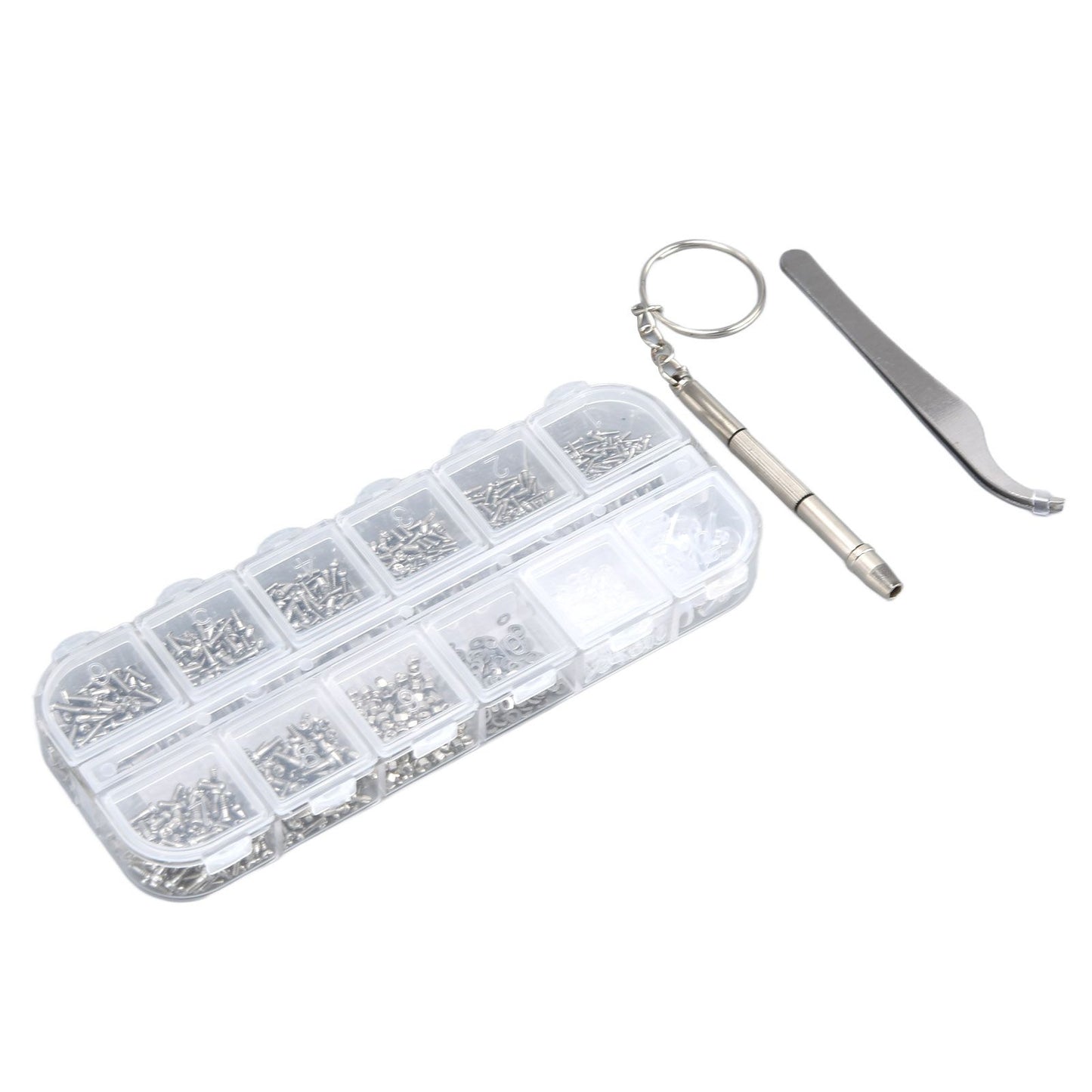 Glasses Repair Kit Eyeglass Screws Set with Nut Screwdriver Tweezer for Cellphone Tablet Watch Clock Glasses V1294-YM0523-3117210251911