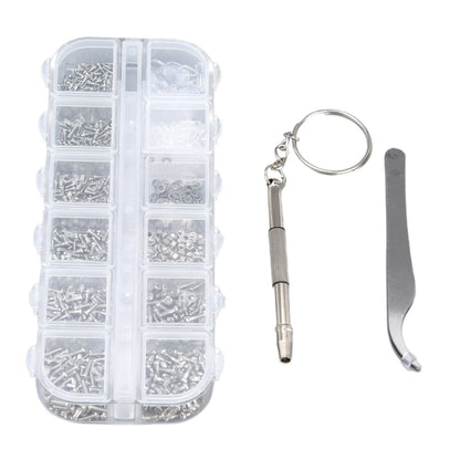 Glasses Repair Kit Eyeglass Screws Set with Nut Screwdriver Tweezer for Cellphone Tablet Watch Clock Glasses V1294-YM0523-3117210251911