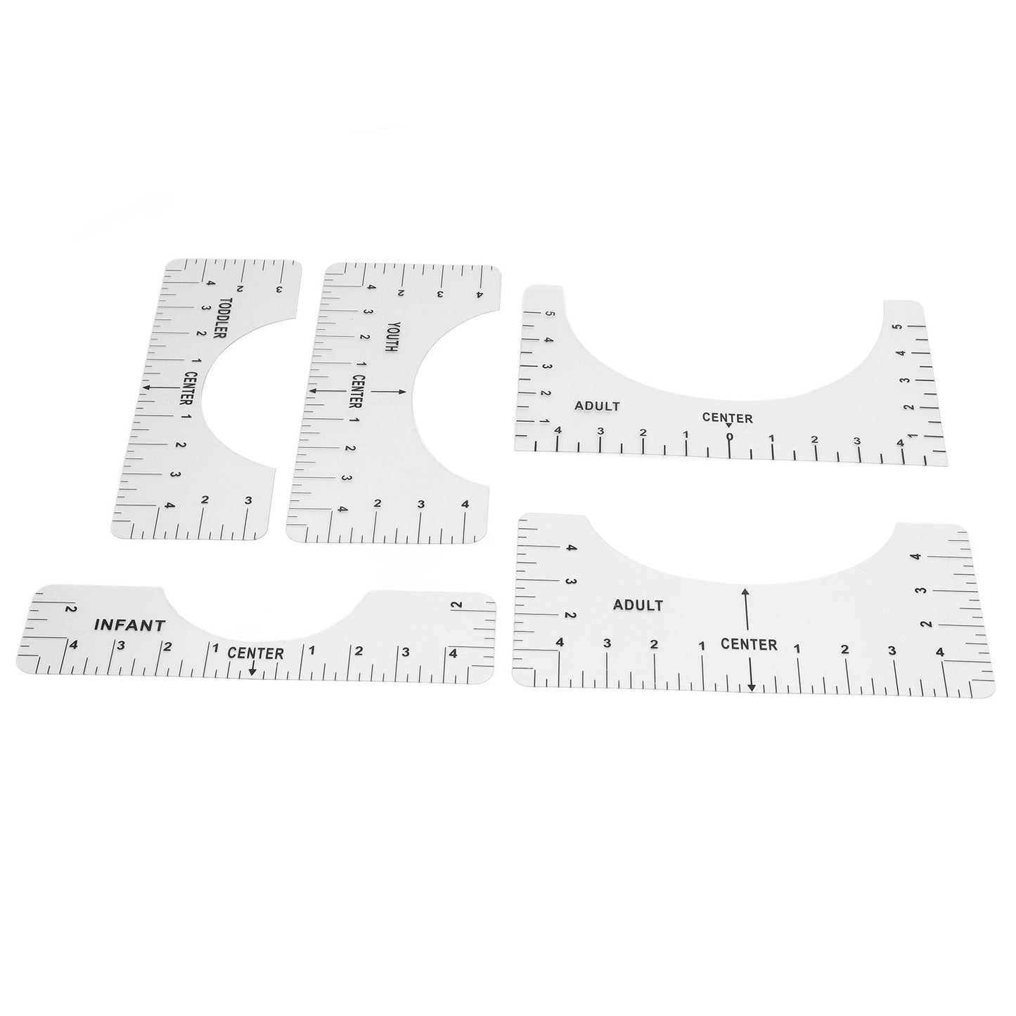 T Shirt Ruler Reusable PVC Shirt Guide Ruler Round Neck Alignment Ruler for Household Office V1294-YM0523-3117210252611