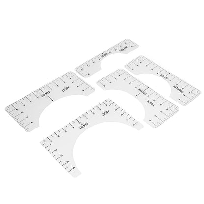 T Shirt Ruler Reusable PVC Shirt Guide Ruler Round Neck Alignment Ruler for Household Office V1294-YM0523-3117210252611