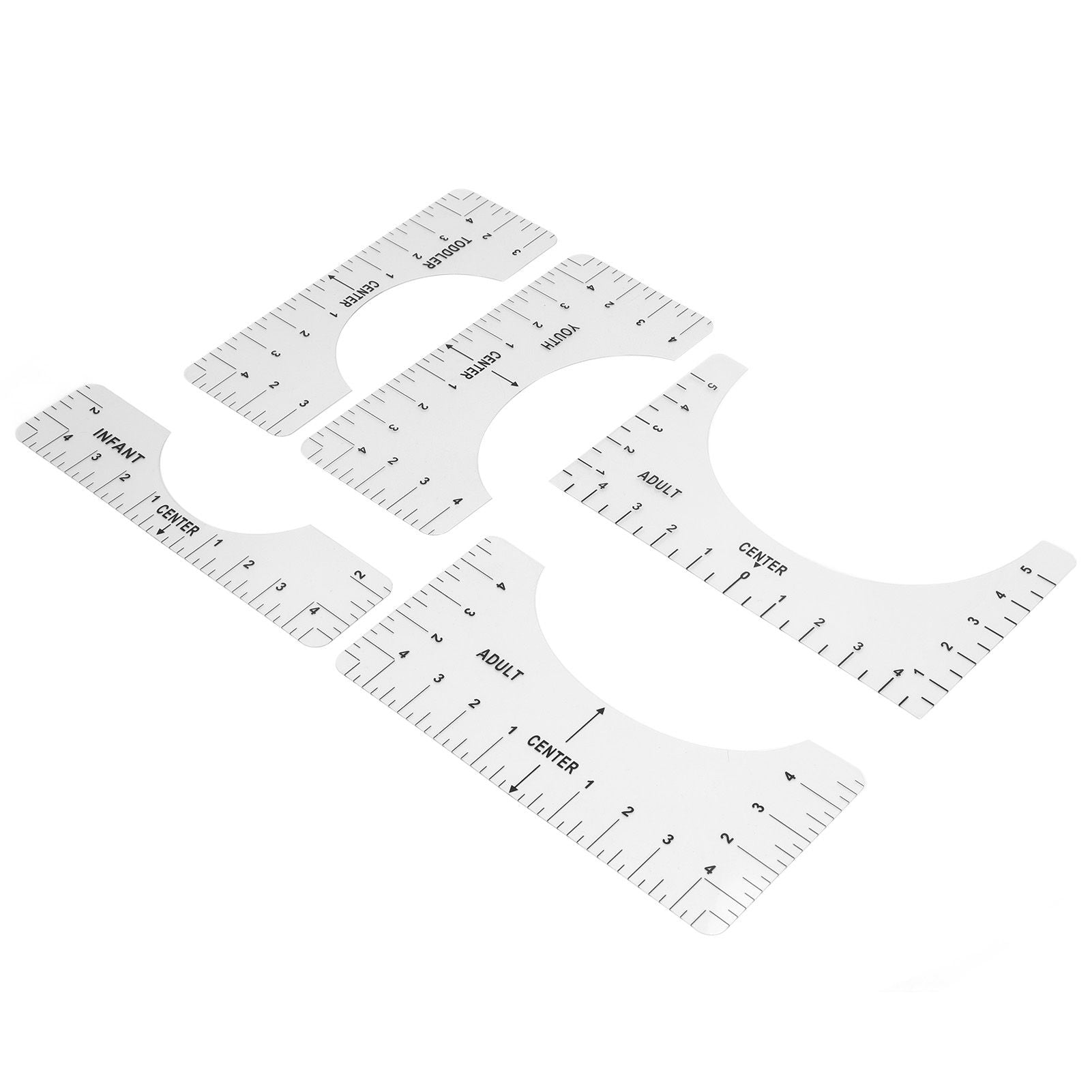T Shirt Ruler Reusable PVC Shirt Guide Ruler Round Neck Alignment Ruler for Household Office V1294-YM0523-3117210252611