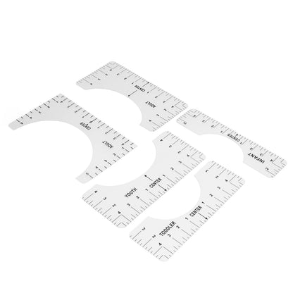 T Shirt Ruler Reusable PVC Shirt Guide Ruler Round Neck Alignment Ruler for Household Office V1294-YM0523-3117210252611