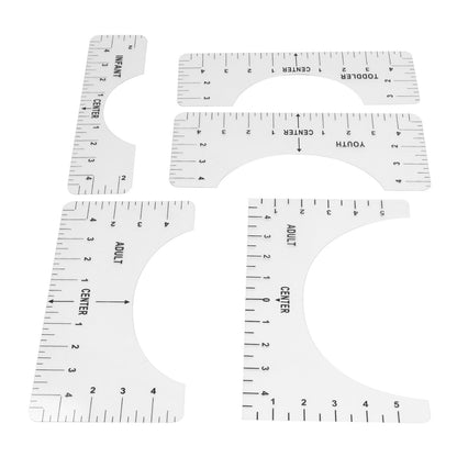 T Shirt Ruler Reusable PVC Shirt Guide Ruler Round Neck Alignment Ruler for Household Office V1294-YM0523-3117210252611