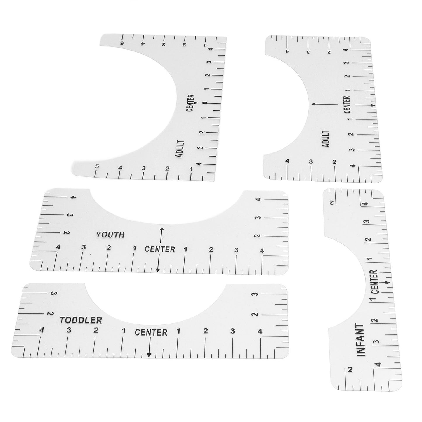 T Shirt Ruler Reusable PVC Shirt Guide Ruler Round Neck Alignment Ruler for Household Office V1294-YM0523-3117210252611